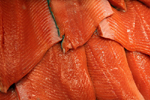 Salmon is one of the 10 Super Foods. Pictured here are a pile of pink salmon filets